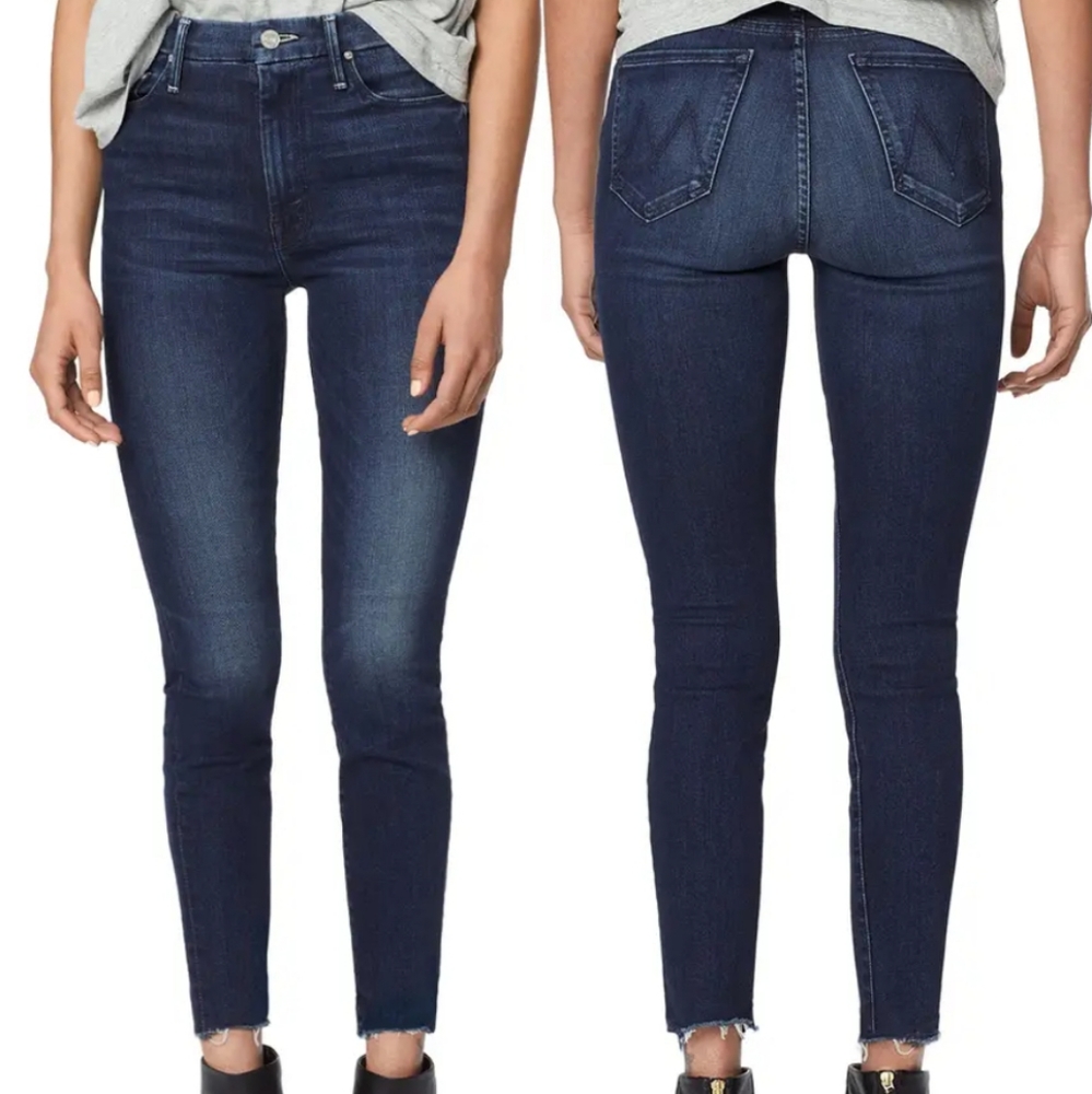 Mother High Waisted Looker Ankle Fray Denim Jeans HW Trip Down Memory Lane